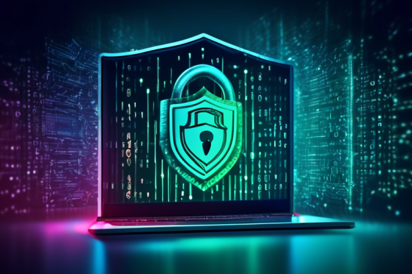 Create an image of a computer screen showing the Kaspersky Internet Security Antivirus interface, with a shield icon symbolizing protection. In the background, show a digital matrix of data symbols and a padlock to emphasize security. The overall tone should be professional and reassuring.