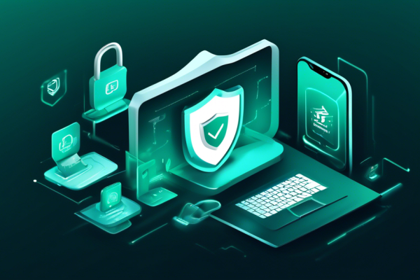 Create an image showcasing a sleek and modern digital interface with the branding 'Kaspersky Internet Security'. The scene should depict various devices such as a laptop, smartphone, and tablet, all protected by a virtual shield icon. The background should include subtle elements like binary code and security padlocks to emphasize cybersecurity. Also, add a banner or tag in the corner that says 'Special Offers' to indicate promotional deals.